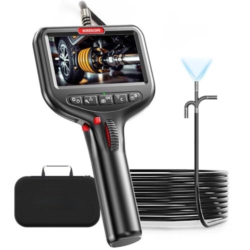 Flexible Endoscope Camera with Screen, 1080P HD, 0.24" Probe for Engine & Pipe I