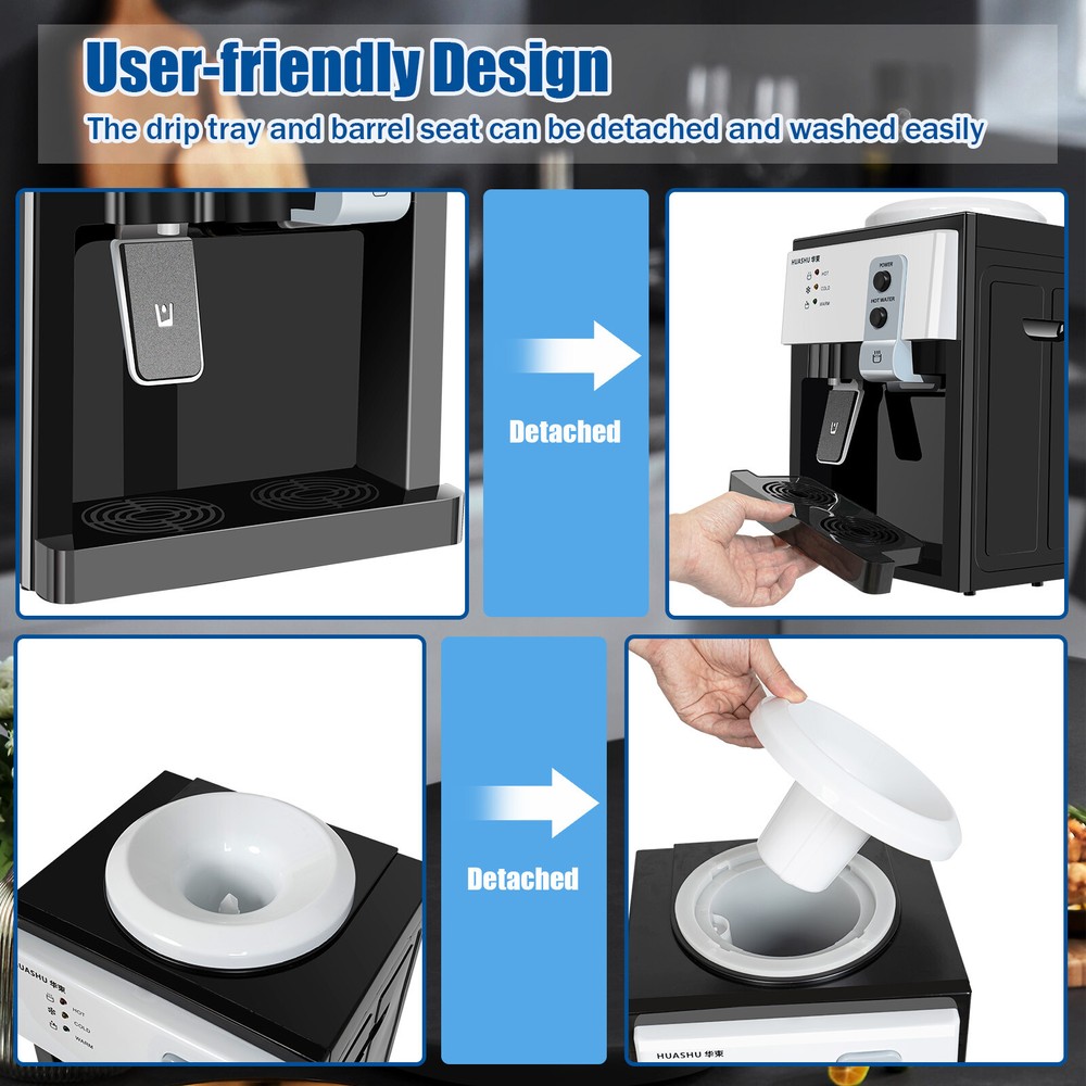 5 Gallon Hot/Cold Water Dispenser Top Loading Countertop Drinking Machine