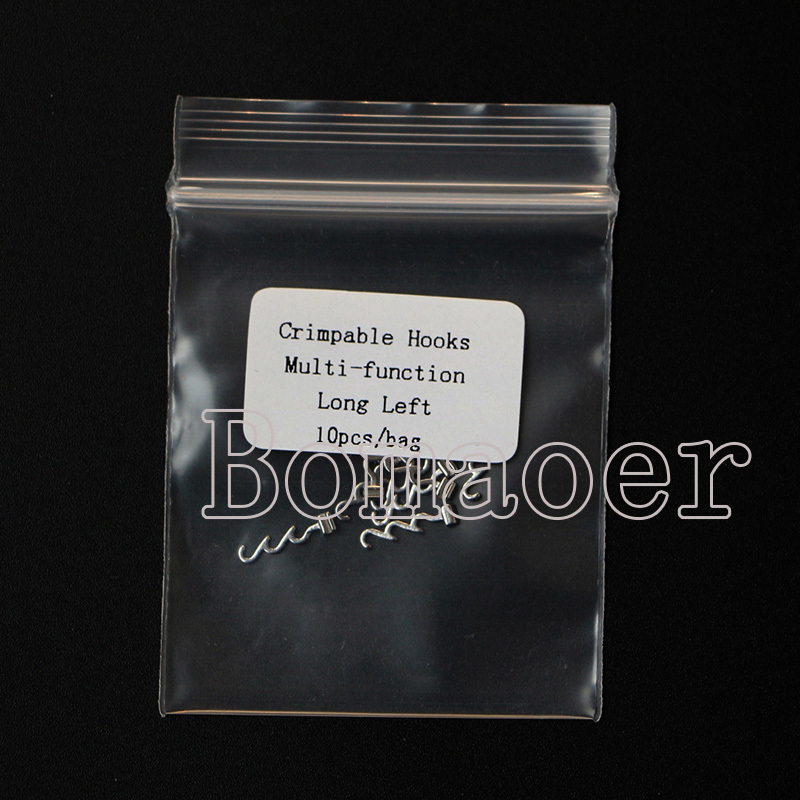 10 Bags Orthodontic Spiral Crimpable Hooks, Multi-Function Long Left Side 100pcs