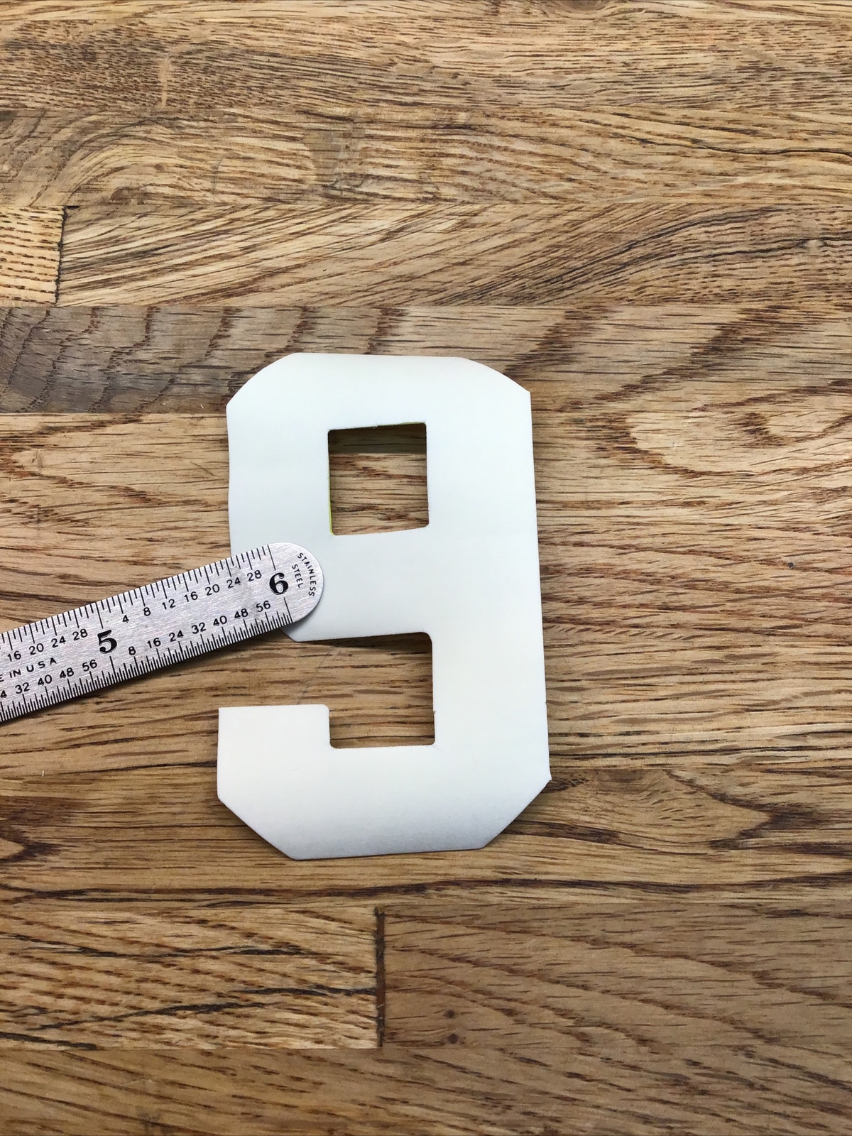 Firefighter / EMT Turnout Coat Reflective Iron-On Number “9” Lime Green D-6