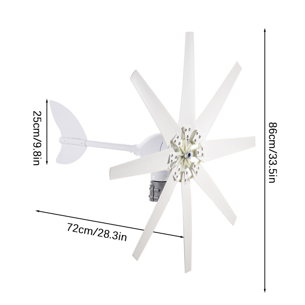 8 Blades 1200W Wind Turbine Generator 24V Controller Home Windmill Kit