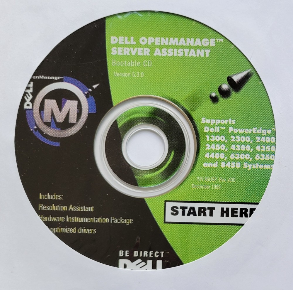 Vintage - Dell OpenManage Server Assistant Bootable CD Version 5.3.0, 1999