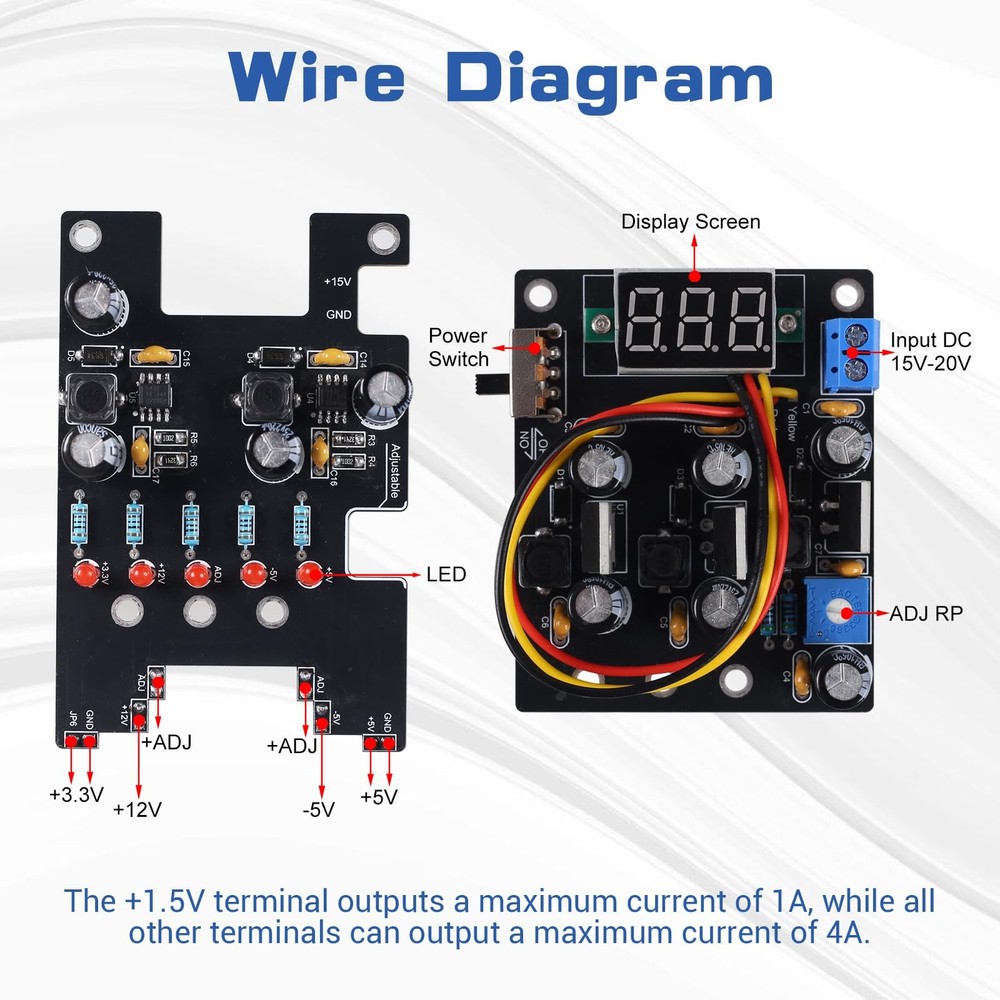 DIY Breadboard Power Supply Soldering Kit, Multi-Output LM2596 Power Module w...