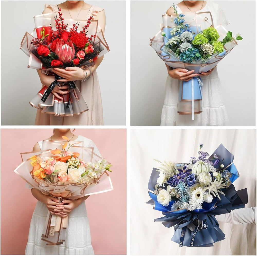 100 Sheets Flower Wrapping Paper Set