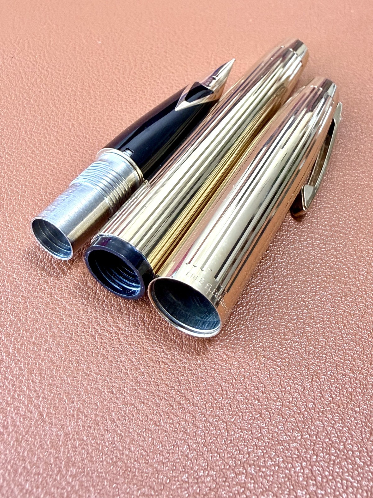 Sheaffer Imperial 440 Gold Electroplated Fountain Pen 14K Inlaid Nib Vintage