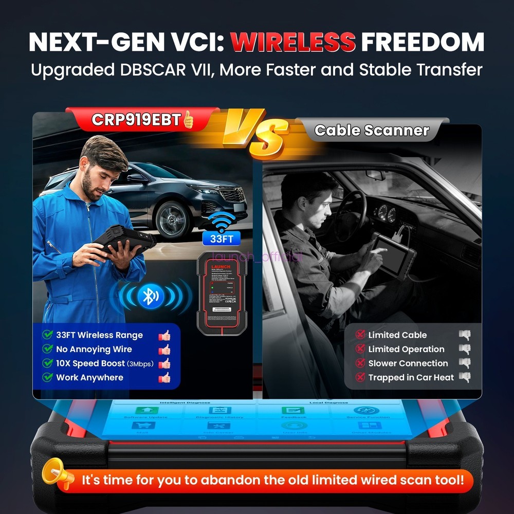 2026 LAUNCH X431 CRP919E BT Car Diagnostic Coding Tool All System OBD2 Scanner*