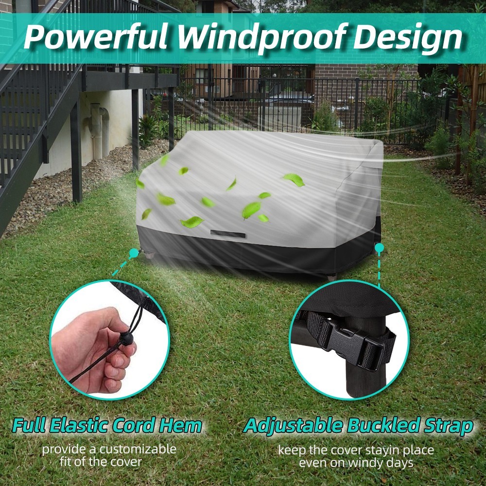 Fade and Tear Resistant Patio Loveseat Covers, Heavy-Duty Waterproof Couch Cover