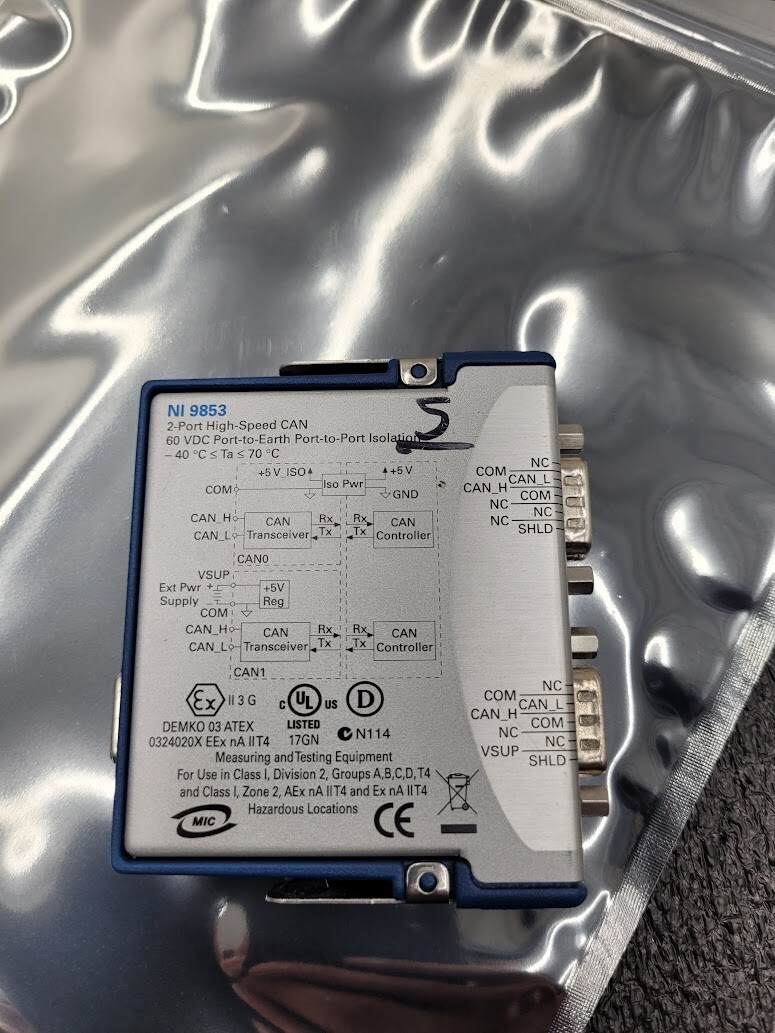 National Instruments NI 9853 2-Port High-Speed CAN Interface Module Working Pull