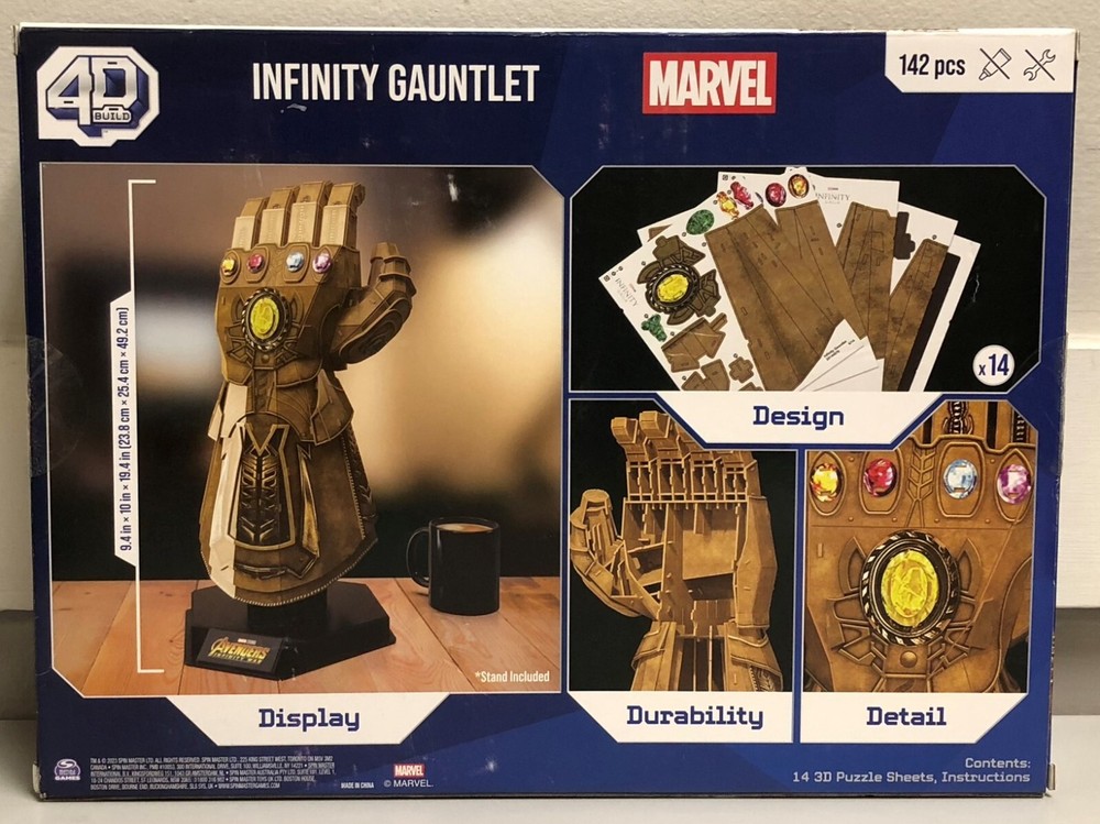 4D BUILD - Marvel Infinity Gauntlet Model Kit Puzzle 142pc