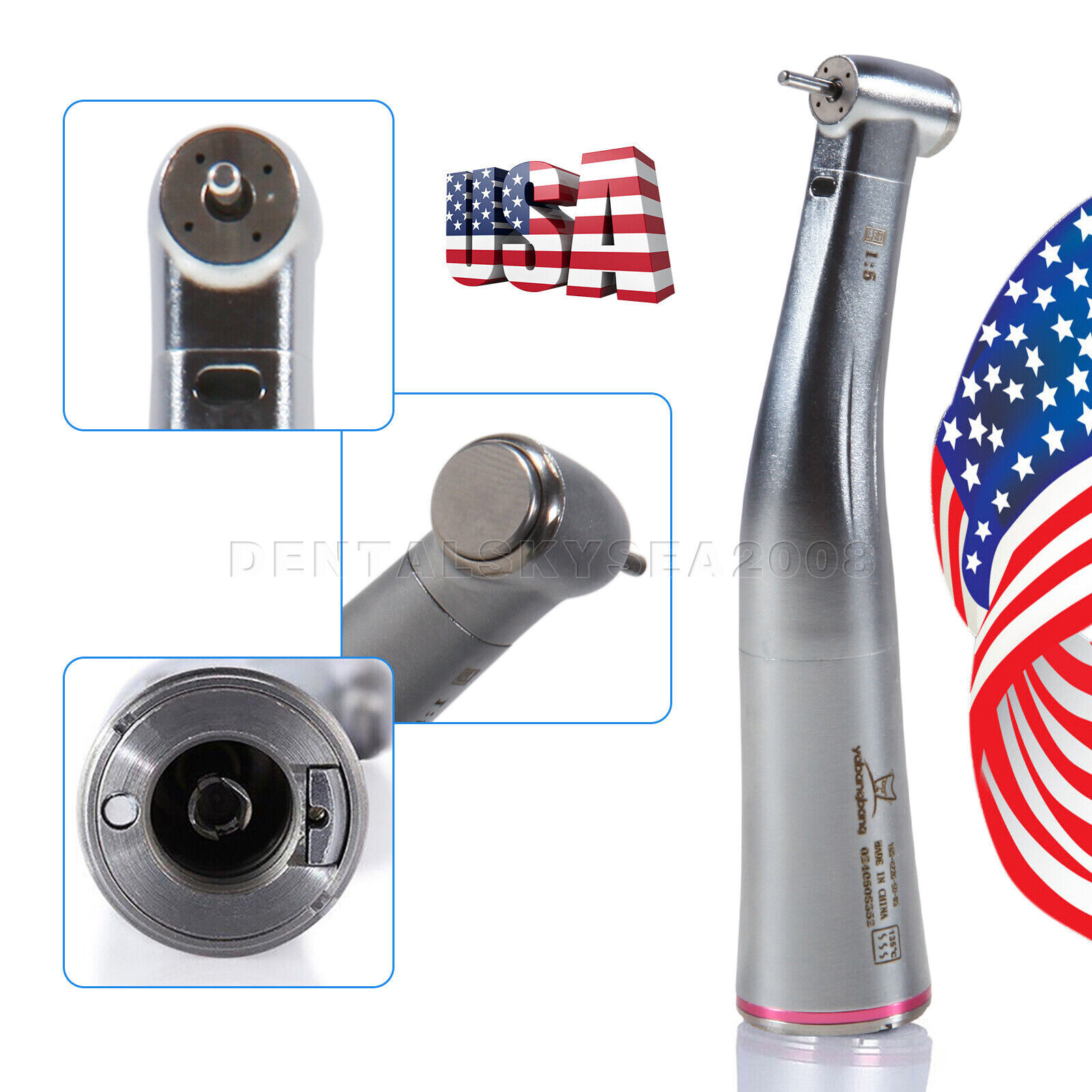 Dental 1:5 LED Fiber Optic Contra Angle Handpiece Fit For NSK Ti-MAX X95L