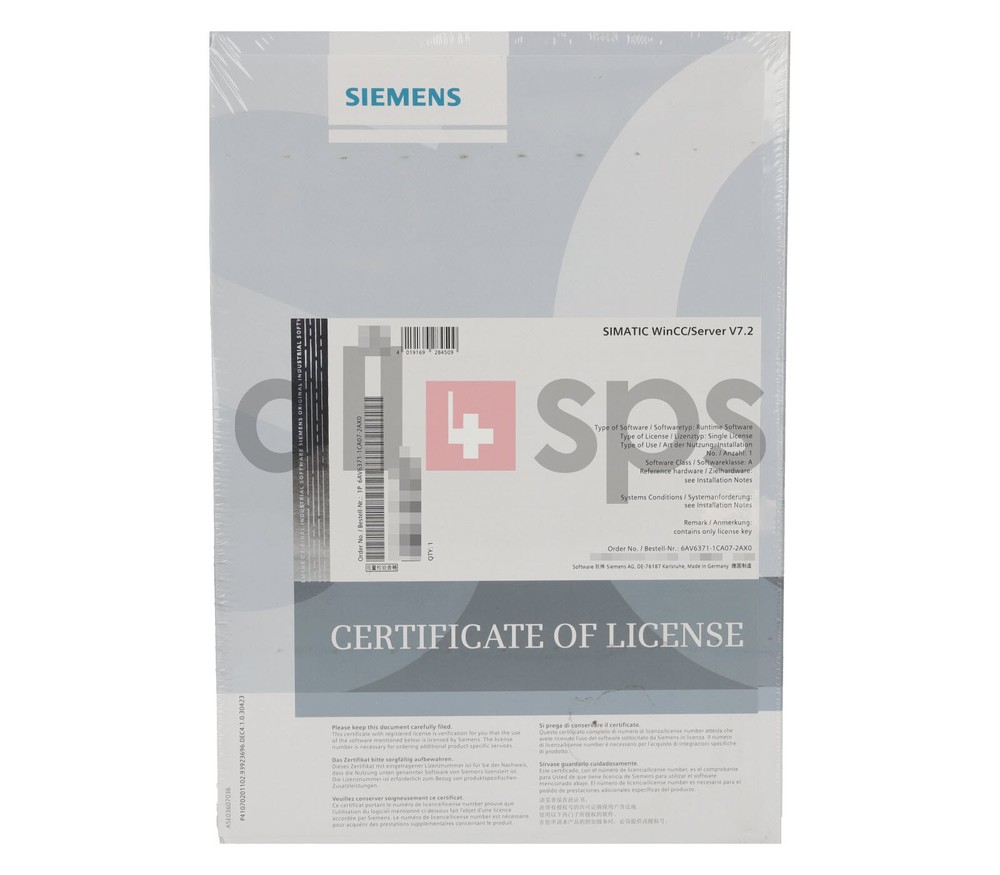SIMATIC WINCC/SERVER V7.2 - 6AV6371-1CA07-2AX0 (NS)