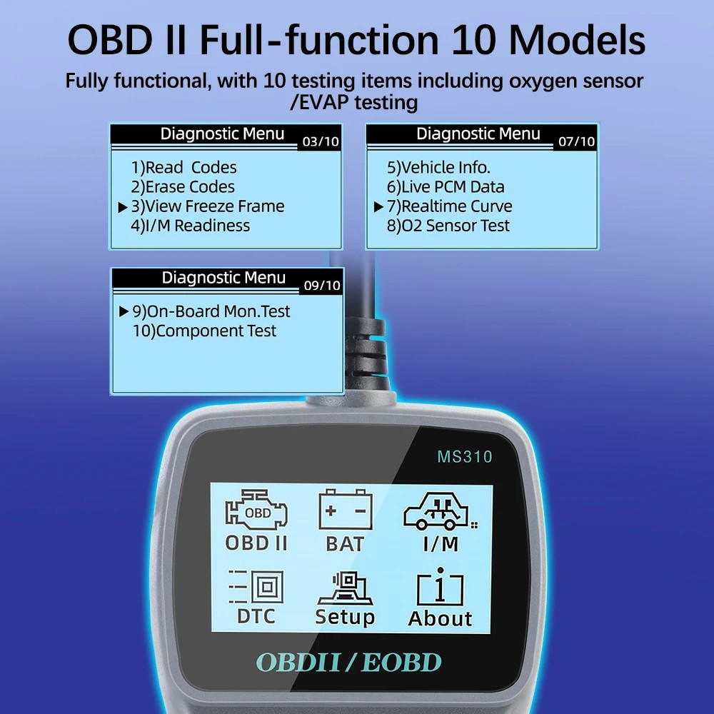 US MS310 Clear/Erase Codes Multi-language Vehicle OBD2 Code Reader Car Scan Tool