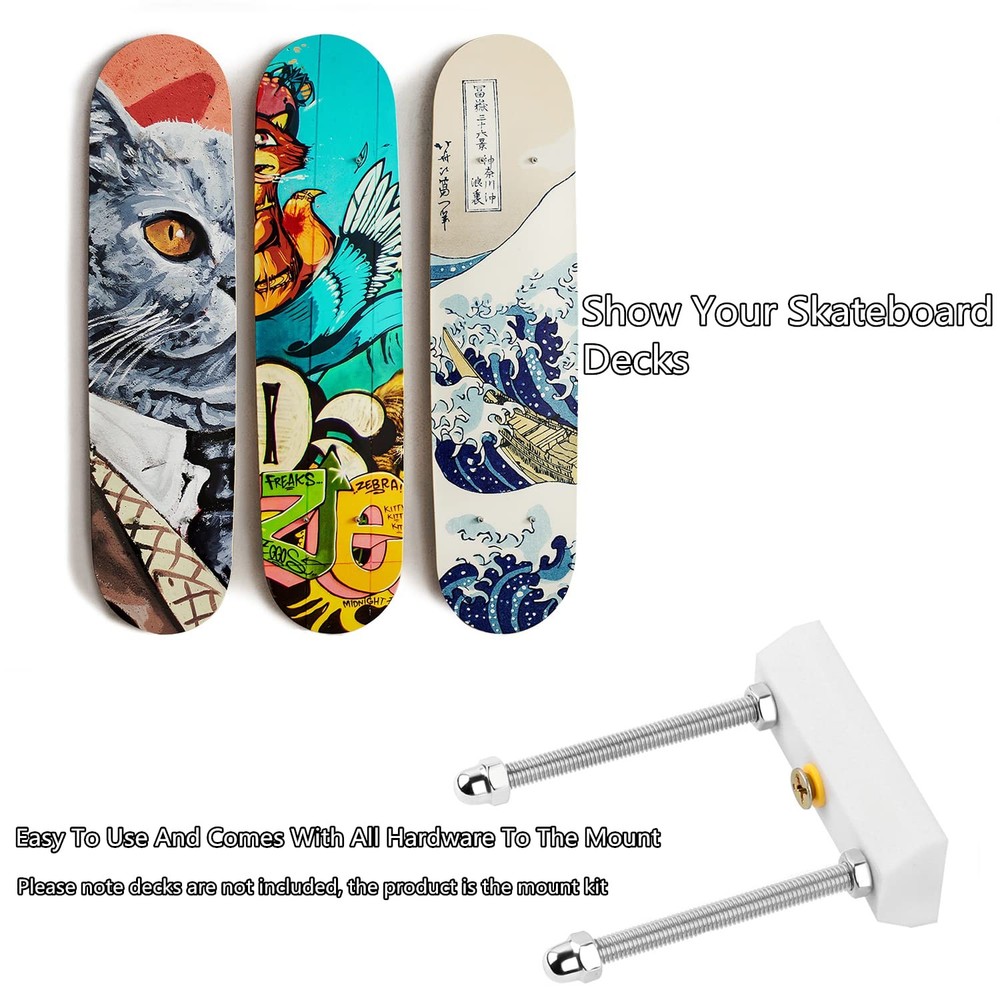 Skateboard Wall Mount Deck Display Rack | Ghost Hanger Storage Holder
