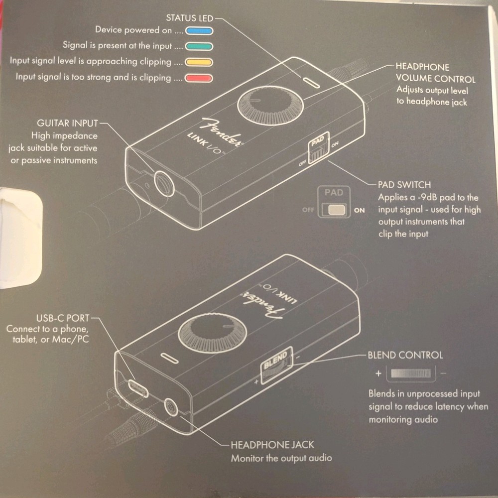 Fender Link I/O Portable USB-C Audio Interface