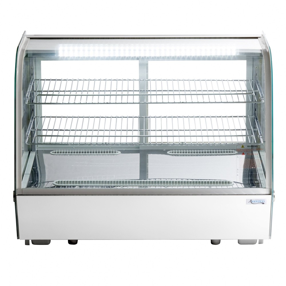 34 1/2" White Refrigerated Countertop Bakery Display Case with LED Lighting