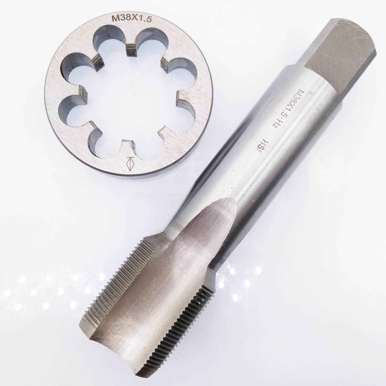 US Stock HSS M38 x 1.5mm Tap & M38 x 1.5mm Die Metric Thread Right Hand
