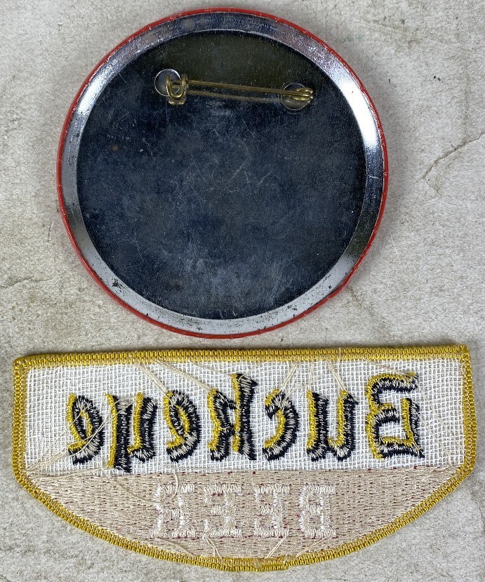 Vintage 1950's Around Here It's Buckeye Beer Pin & Patch