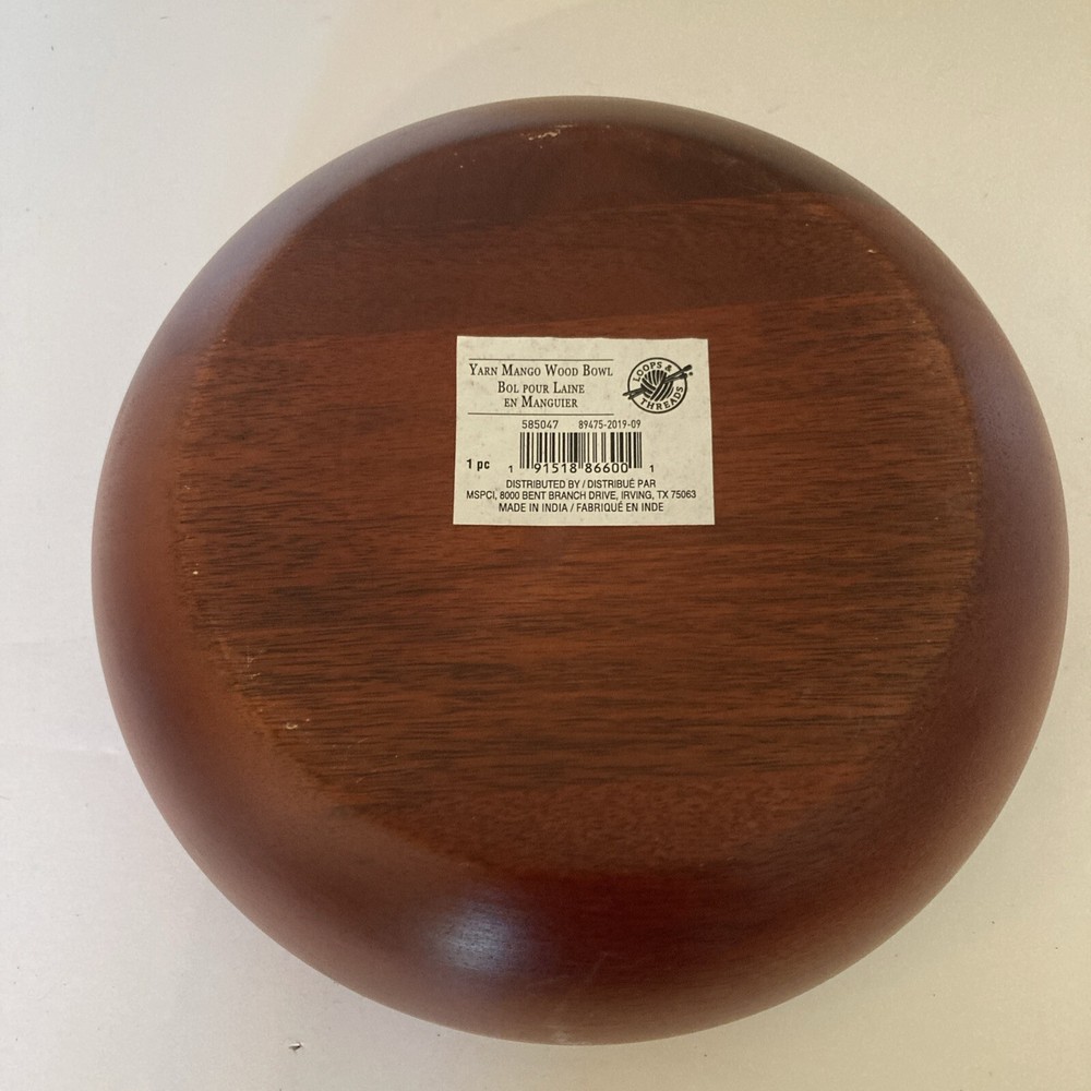 Loops & Threads Dark Mango Wood Bowl - Large