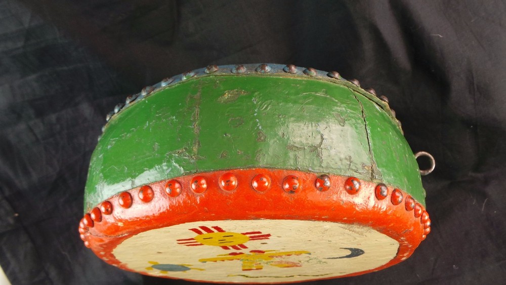 VTG Native American Drum / Bongo Hand Painted