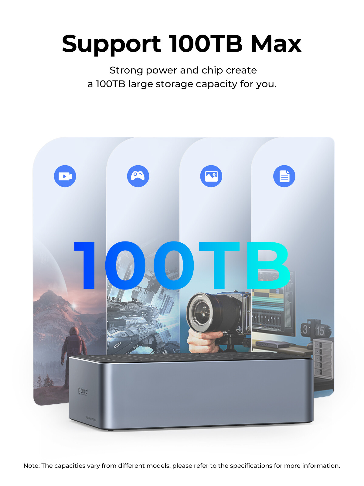 ORICO 4/5 Bay Hard Drive Station Type-C 3.1 Drive Enclosure for 2.5/3.5" HDD SSD