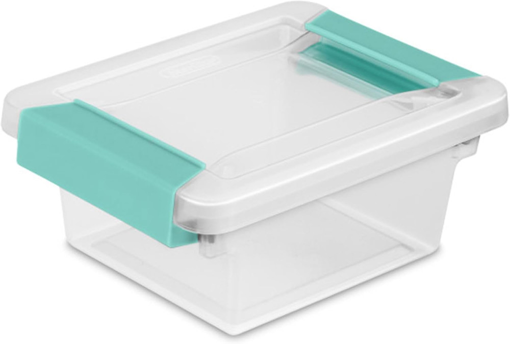 Sterilite 6-Pack Clip Box, Stackable Clear Plastic Bins with Latching Lids, Larg