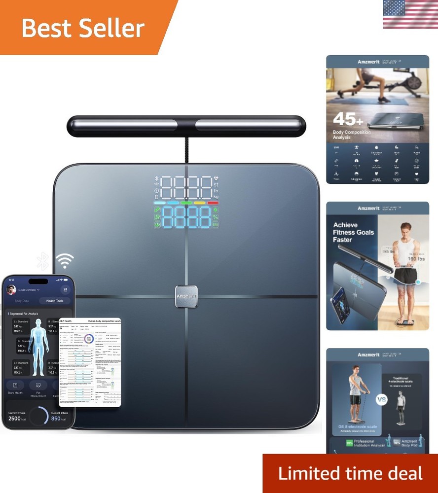Smart Scale for Body Weight, 8-Electrode Larger Platform Digital Scale for We...