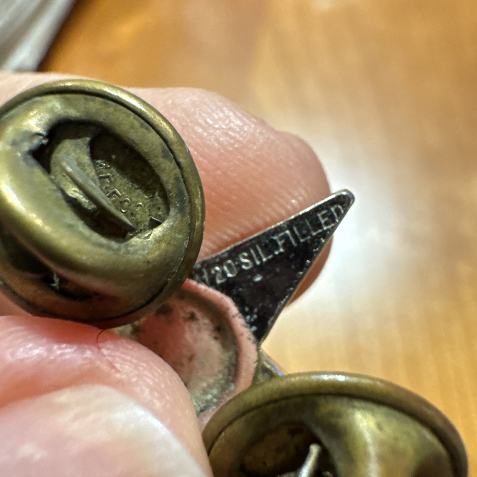 RARE! US Army Brigadier General Rank Silver Insignia Pin w/Brass Backings