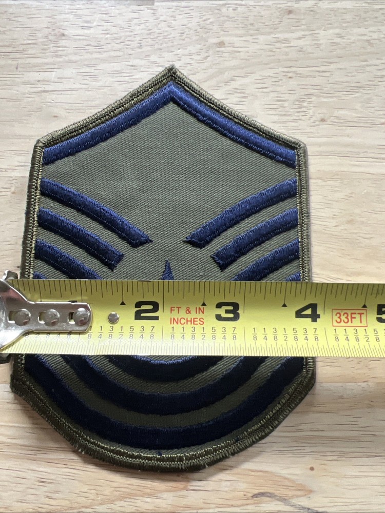 US Air Force Master Sergeant Chevron Patch Name On Back