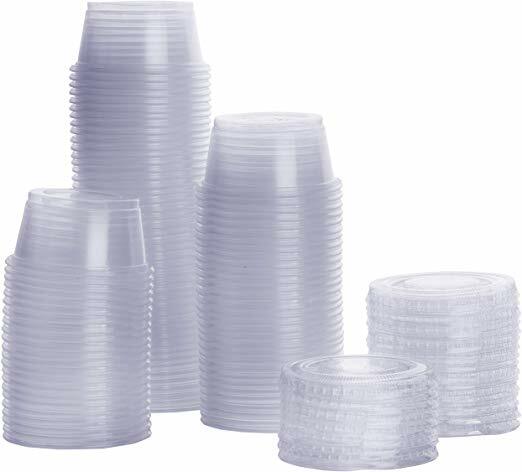 2oz Soufflé Portion Cups with Lids Translucent Plastic Condiments Sauces Crafts