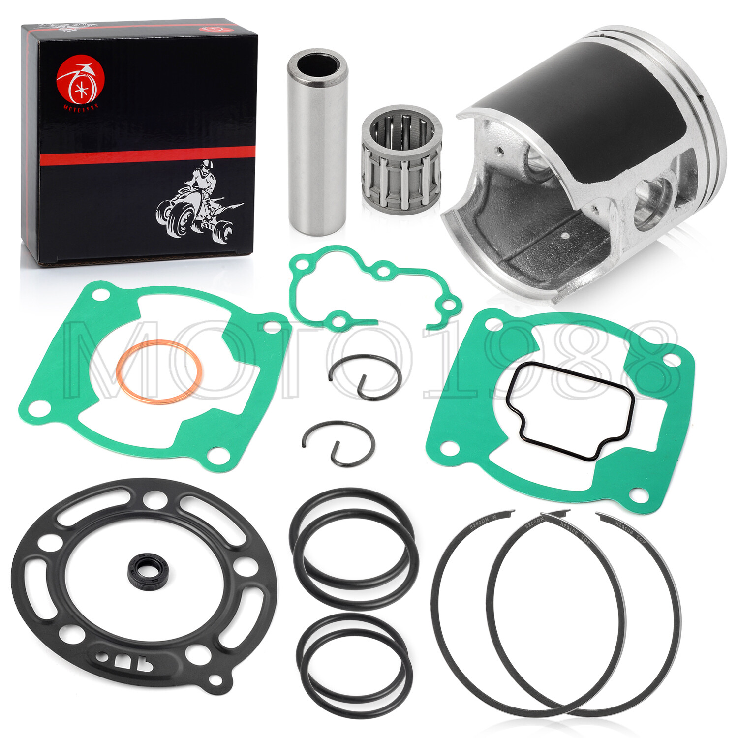 Top End Rebuild Kit Piston Bearing Ring Gasket For Kawasaki KX100 1995-2013 STD