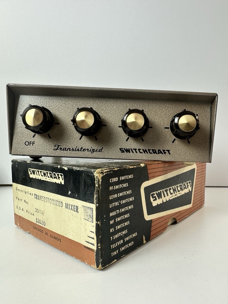 Switchcraft Transistorized Mixer Model 301TR With Box, Untested