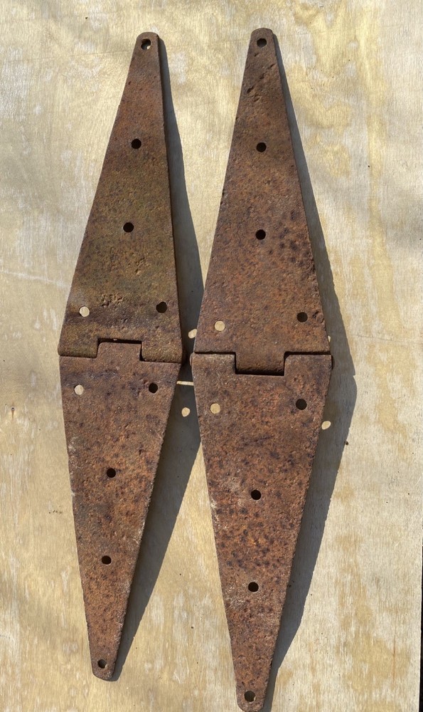 Antique Barn Door Hinges Pr Salvage Primitive Rustic Hardware