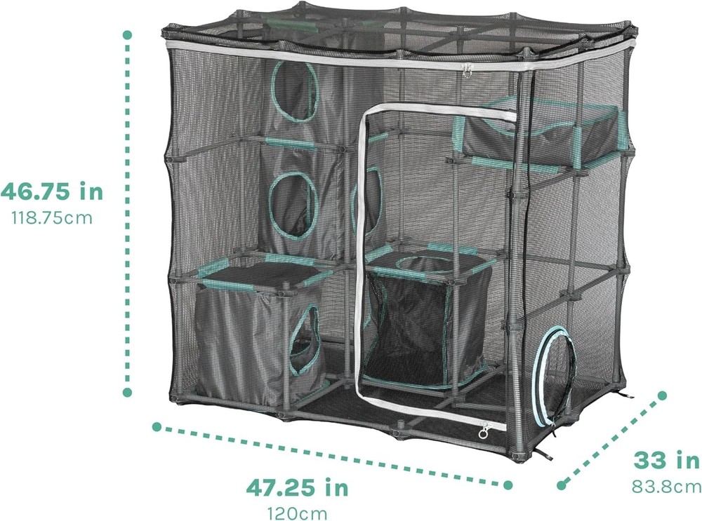 Portable Cat Playpen with Cubby Cubes