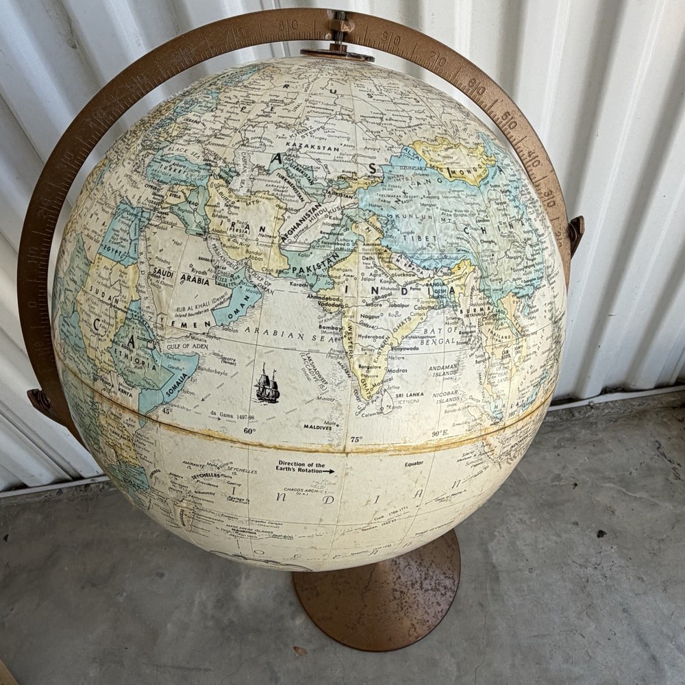 Vintage Globemaster Replogle 12” Globe W/ Stand Floor Globe