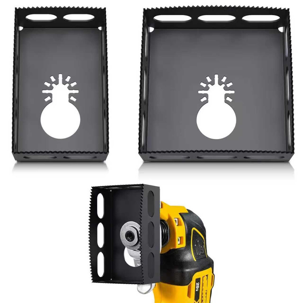 2Pcs Square Slot Cutter for Oscillating Tool - Electrical Box Cutter (Black)