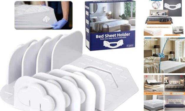 Bed Sheet Holders for Corners, Fitted Sheet Clips Keep Sheets Firm & Tight,