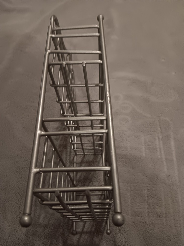 Silver Metal Wall Mounted 2-Tier Spice Rack Rectangular 12 Inch