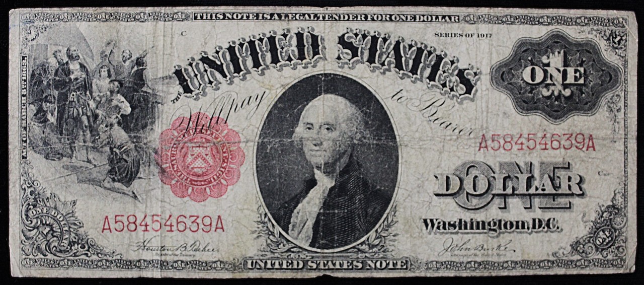 1917 $1 Legal Tender Issue United States Note - VG