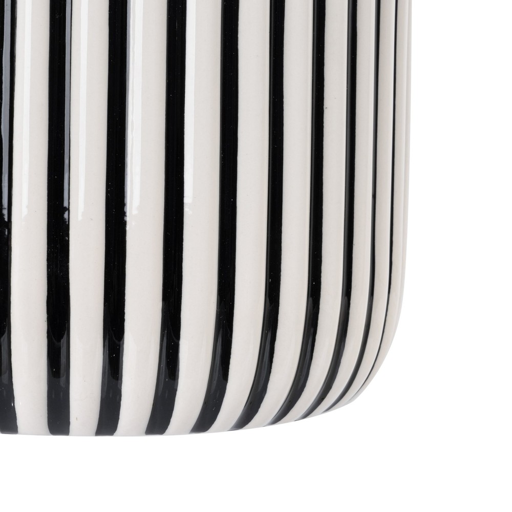 8" Black Stripe Ceramic Planter by Drew Barrymore