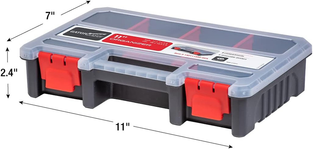 Compact Parts Organizer Box – Small Hardware Storage Case with 9 Compartments &