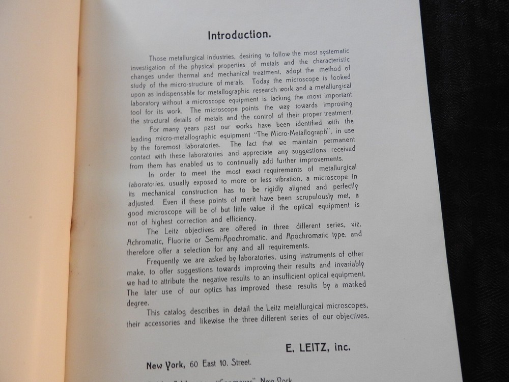 1925 E. Leitz Microscopes Accessory Apparatus Grinding Machines Catalog NEW YORK
