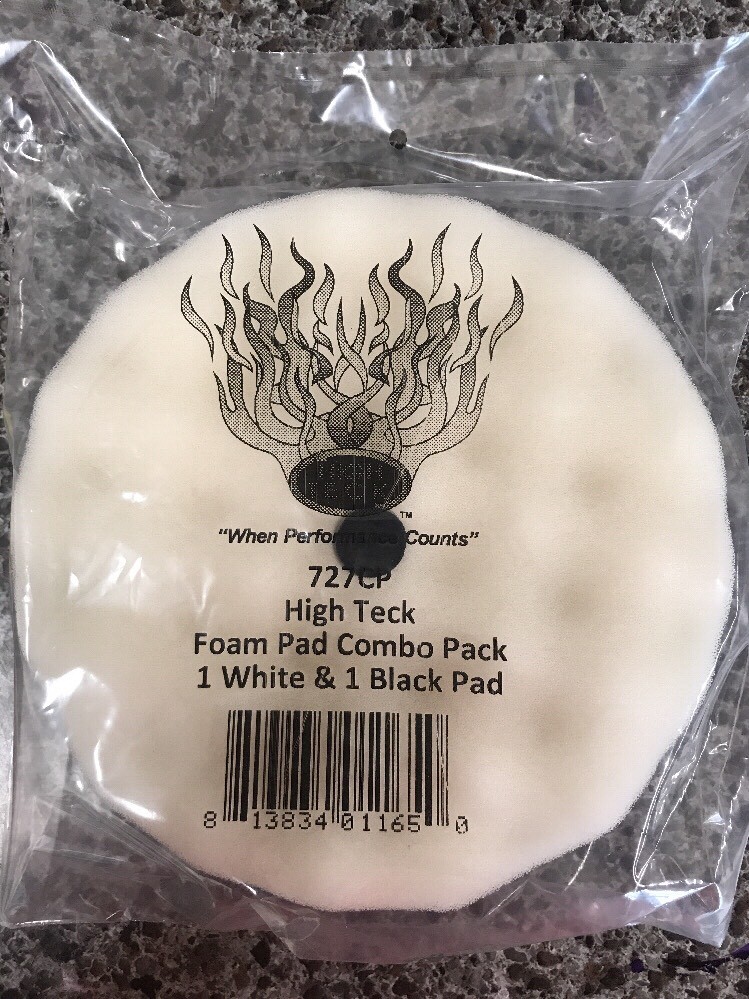 8" Waffle Foam White Compounding & Black Finishing Buffing Pad Combo Pack