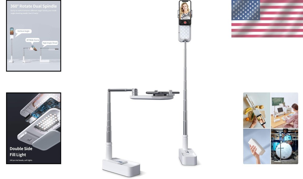 360° Rotatable Selfie Stand with Wireless Bluetooth Remote