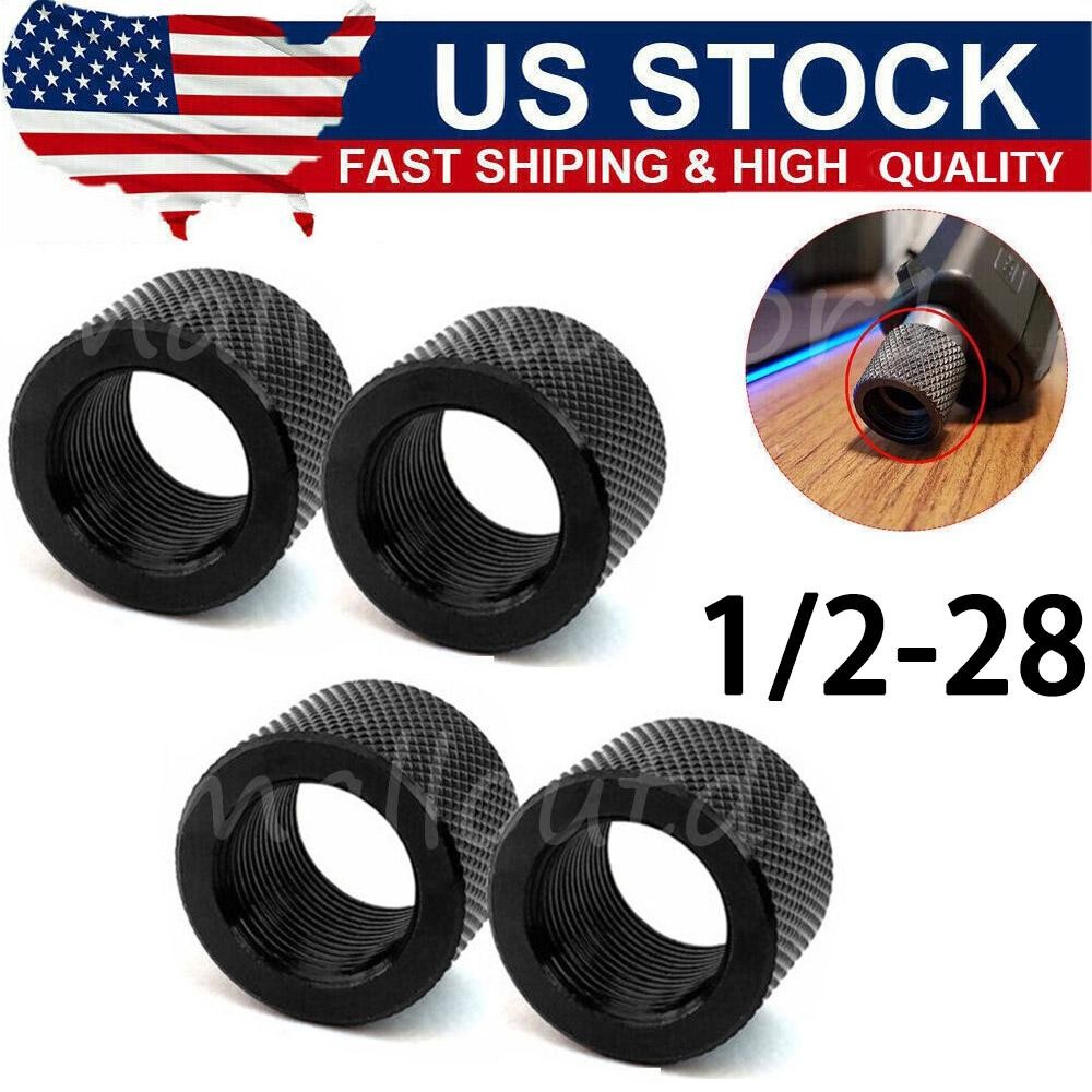 4PACK Black Steel 1/2x28 1/2-28 TPI Muzzle Brake Thread Protector For 9mm .223