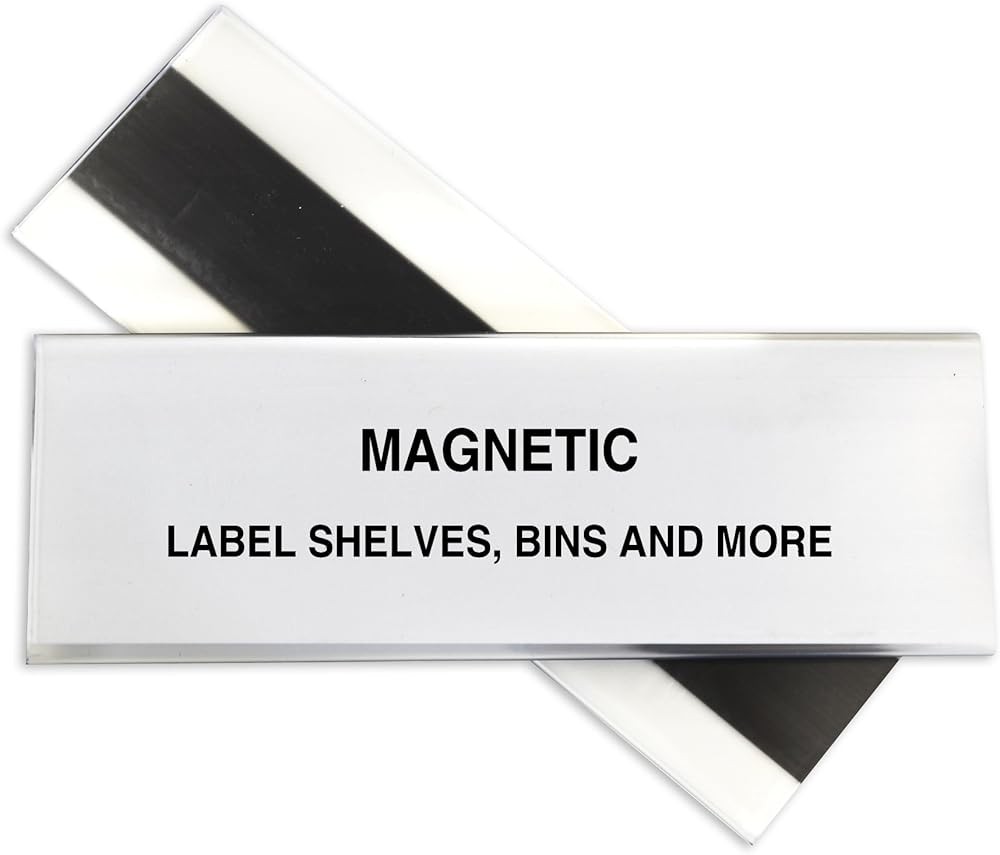 HOL-DEX Magnetic Shelf/Bin Label Holders, Side Load,Clear, 10/Box