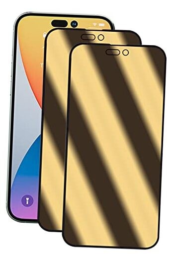 Compatible with iPhone 14 Pro Privacy screen protector 2 Pack Mirror Anti-Blue