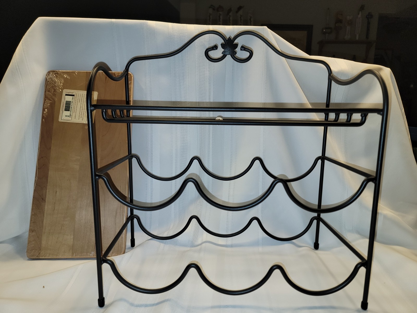 LONGABERGER Wrought Iron Wine Rack Beverage Center NEW Woodcrafts Shelf sealed