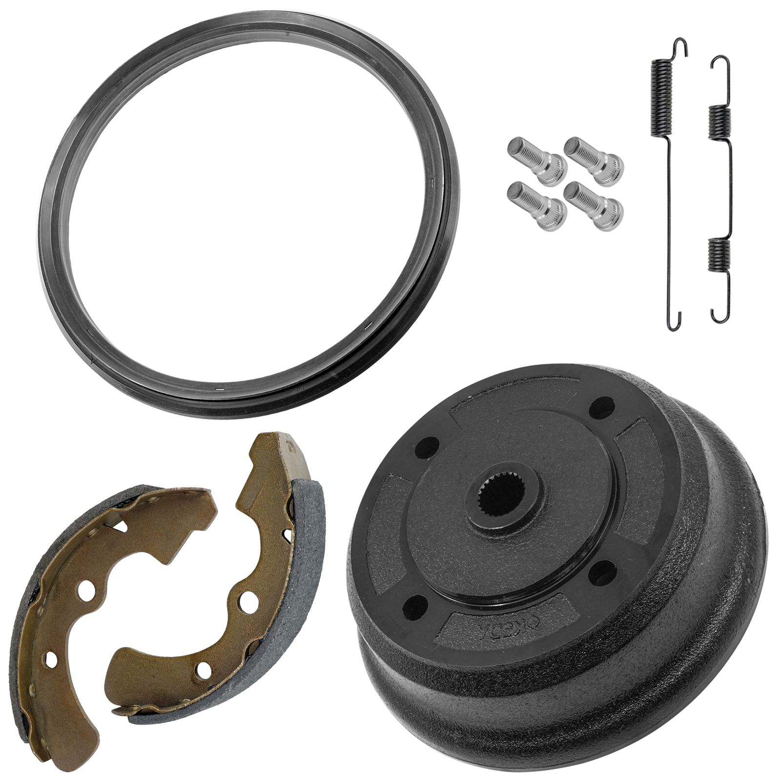 Front Brake Drum w/ Shoes fits Kawasaki 41038-0034 41038-1345 41038-7501