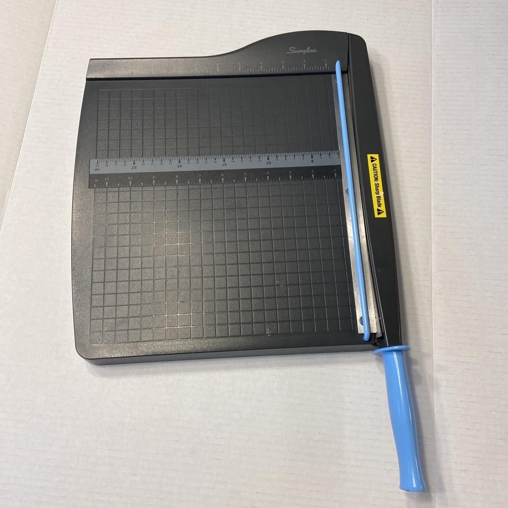 Swingline Grey Paper Cutter With Blue Handle