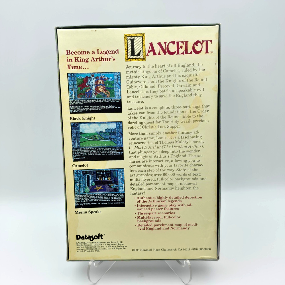 CIB! Rare! Lancelot (Commodore 64/128, 5.25" Disk, 1988 Datasoft) – Tested!